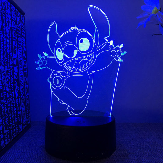 Stitch 3D Night Light Cartoon Action Figure LED Desk Lamp 7 Colors Change